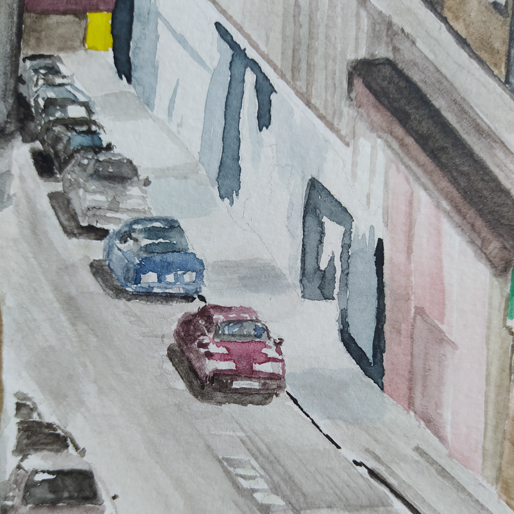 (DETAIL) Daniel Cuadrado (Spanish, b 1975) Parachute VII (Parachute serie), 2022. Watercolor on paper, 24,4 x 17 cm (9.6 x 6.7 in)