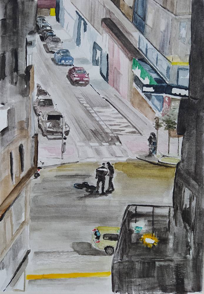 Daniel Cuadrado (Spanish, b 1975) Parachute VII (Parachute serie), 2022. Watercolor on paper, 24,4 x 17 cm (9.6 x 6.7 in)